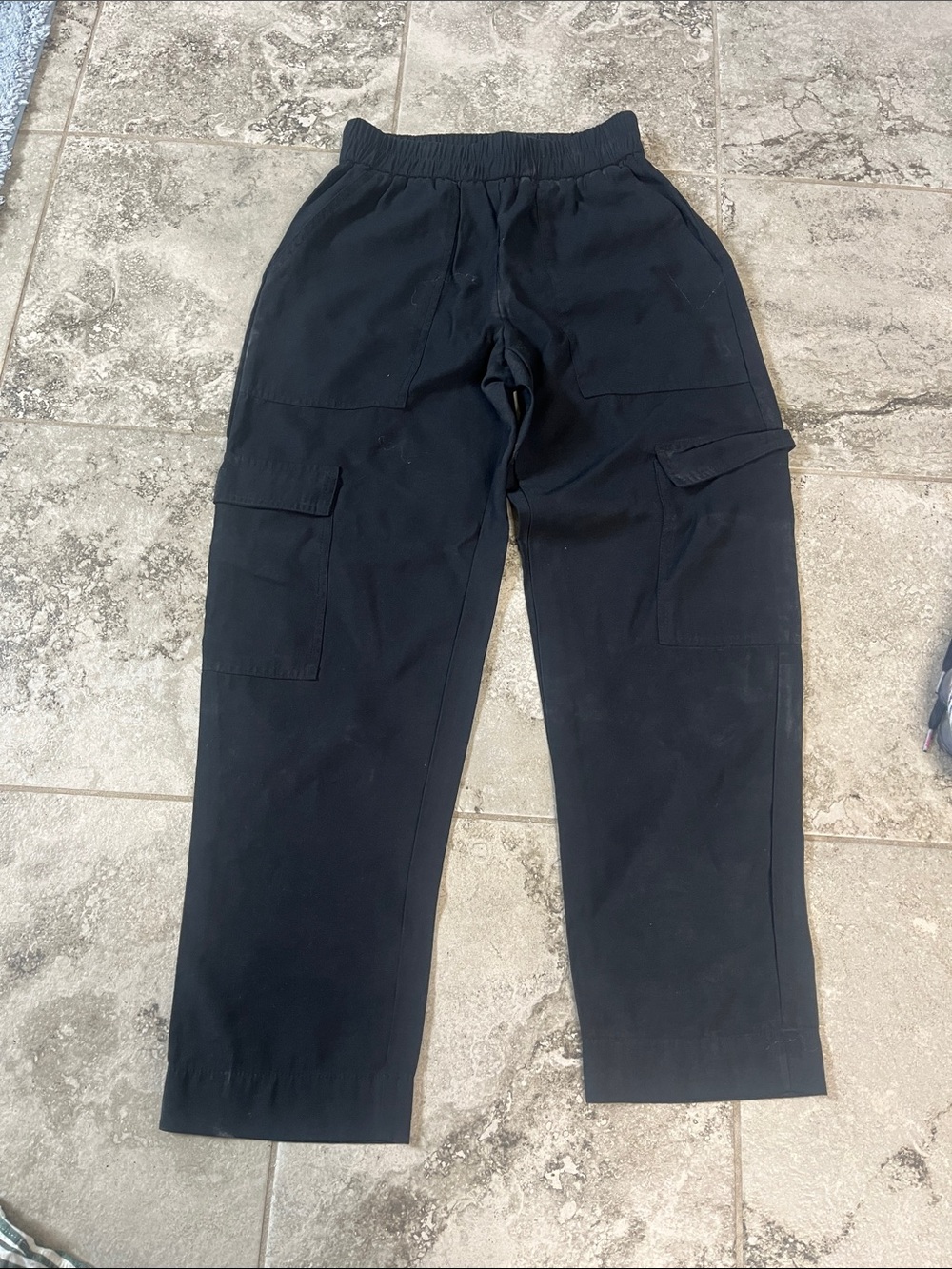 a new day Black Men's Cargo Pants with Elastic Waist